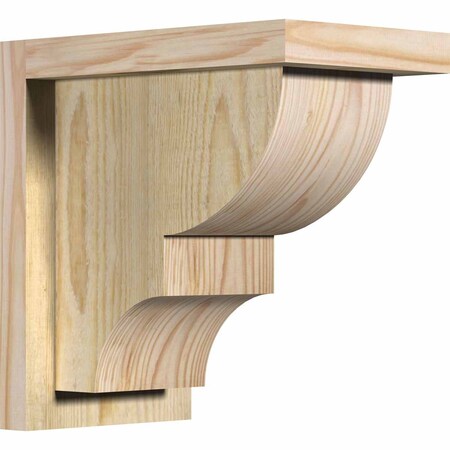 Ekena Millwork Ridgewood Rough Sawn Corbel w/Backplate, Douglas Fir, 6"W x 10"D x 10"H COR06X10X10RID01RDF